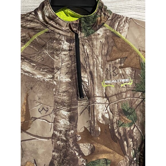 Realtree Quarter Zip Camouflage Long Sleeve Performance Shirt Men M Scent Factor - Picture 4 of 9